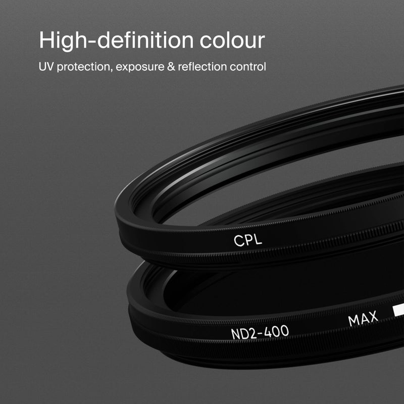 Urth 49mm 3-in-1 Lens Filter Kit - UV, Circular Polarizing (CPL), Variable Neutral Density ND2-400 Multi-Coated Optical Glass, Ultra-Slim Camera Lens Filters - Image 4